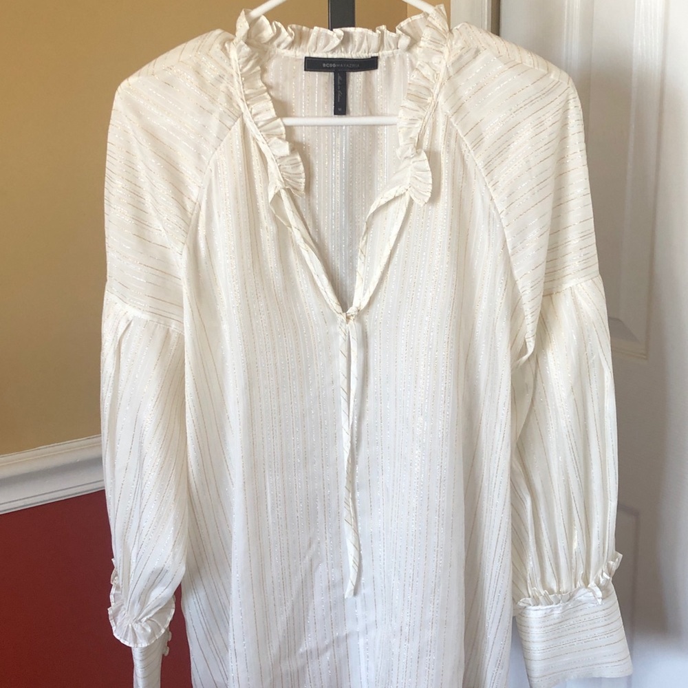BCBG MAXAZRIA  sheer blouse